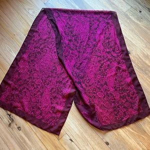 Scarf head wrap tichel pink purple paisley thin sheer silky